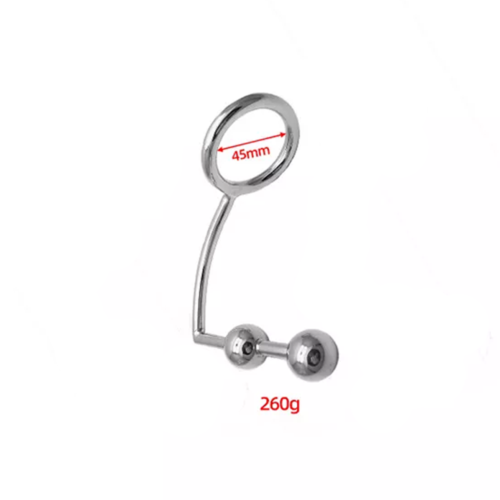 Metal Cock Ring with Anal Plug