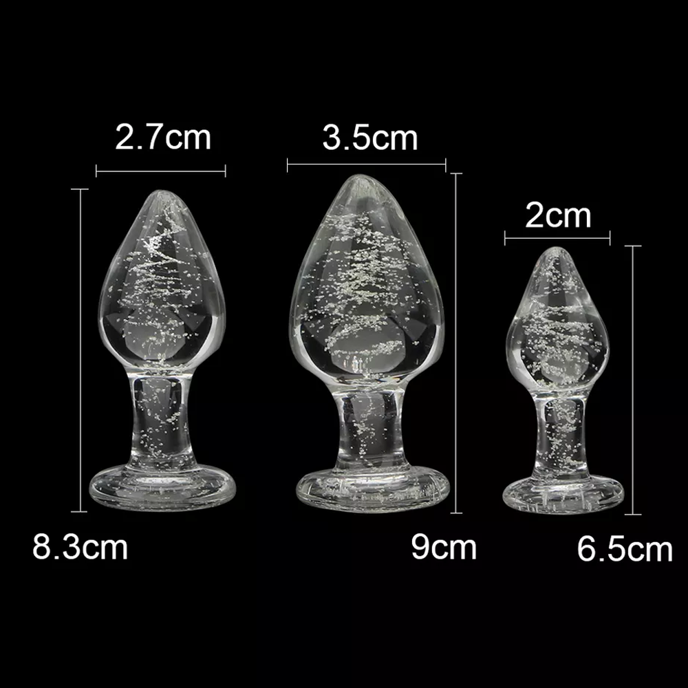 Glowing Glass Butt Plug Set