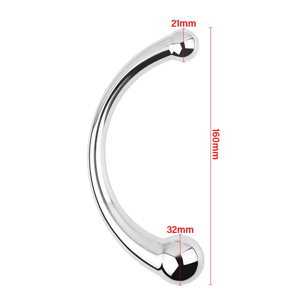 Curved Stainless Steel Butt Plug