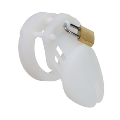 White Silicone Chastity Cage