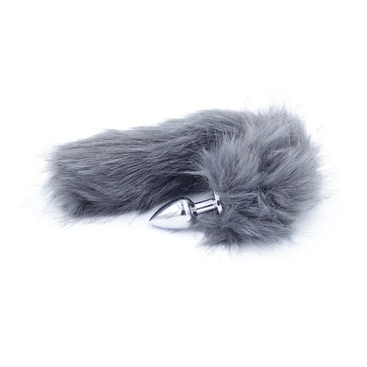 Grey Fox Tail Butt Plug