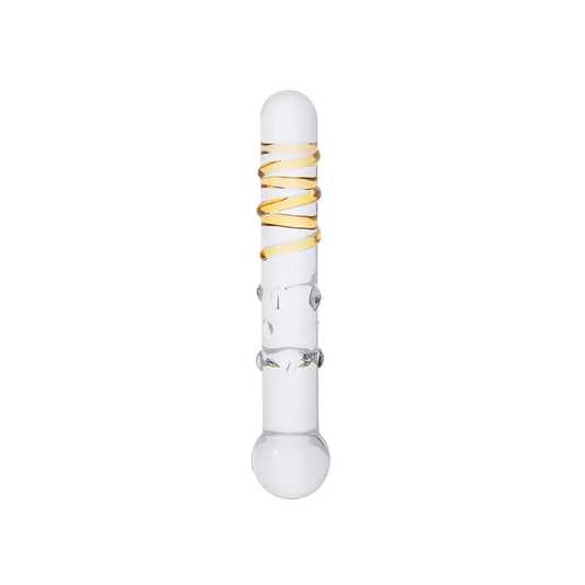 Gold Wrap Glass Dildo