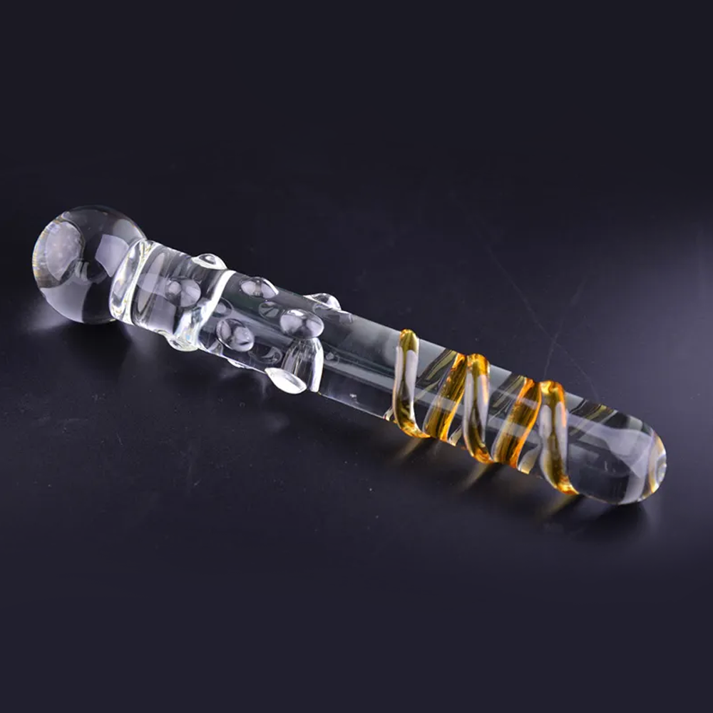 Gold Wrap Glass Dildo