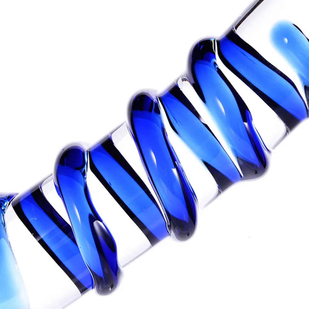 Sapphire Wrap Glass Dildo
