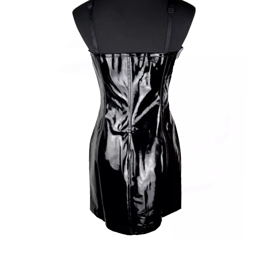 Wet Look Zipper Dress