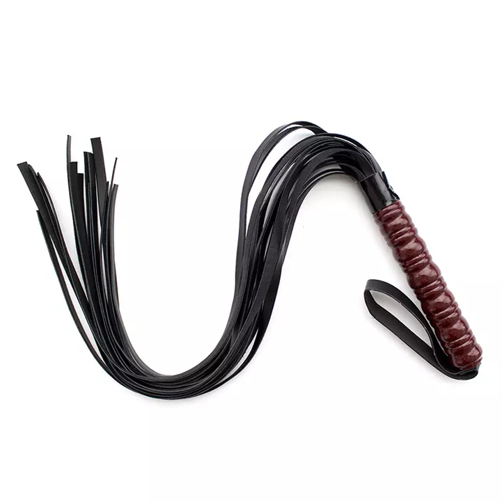 Wooden Handle Flogger - Black