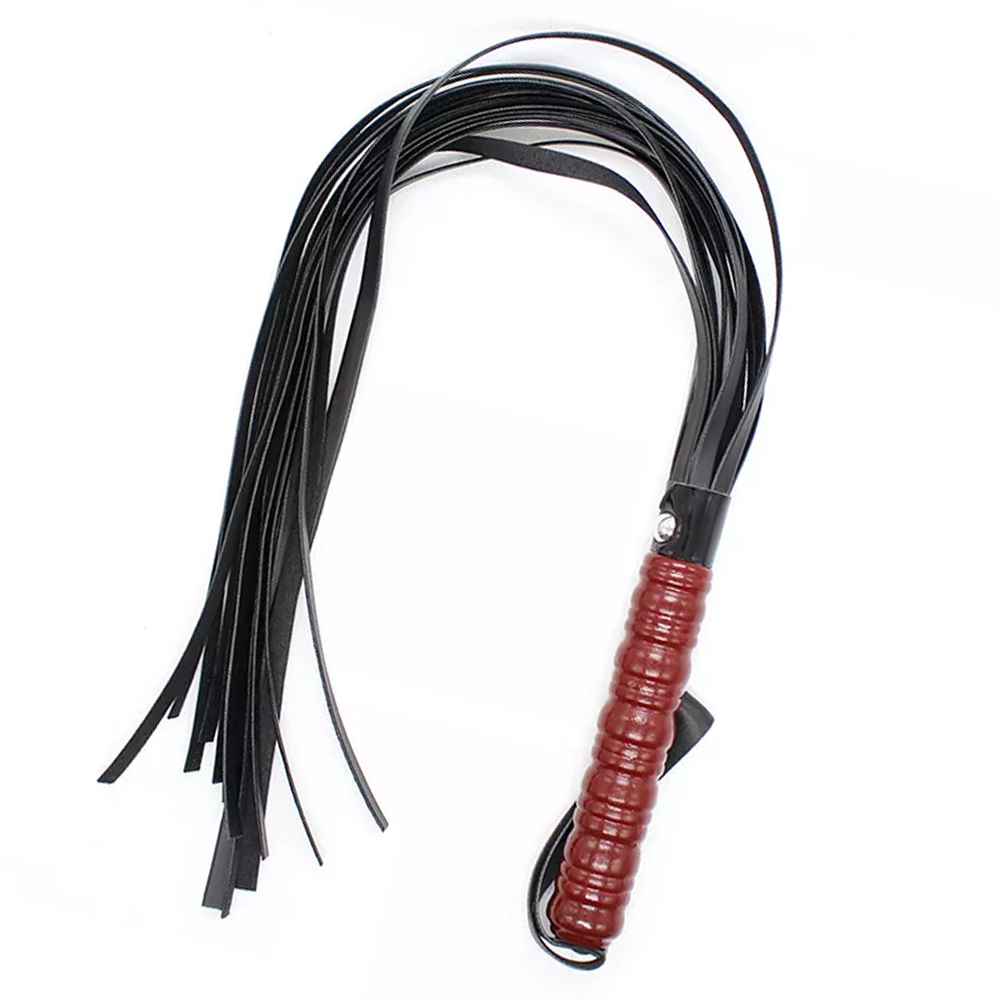Wooden Handle Flogger - Black