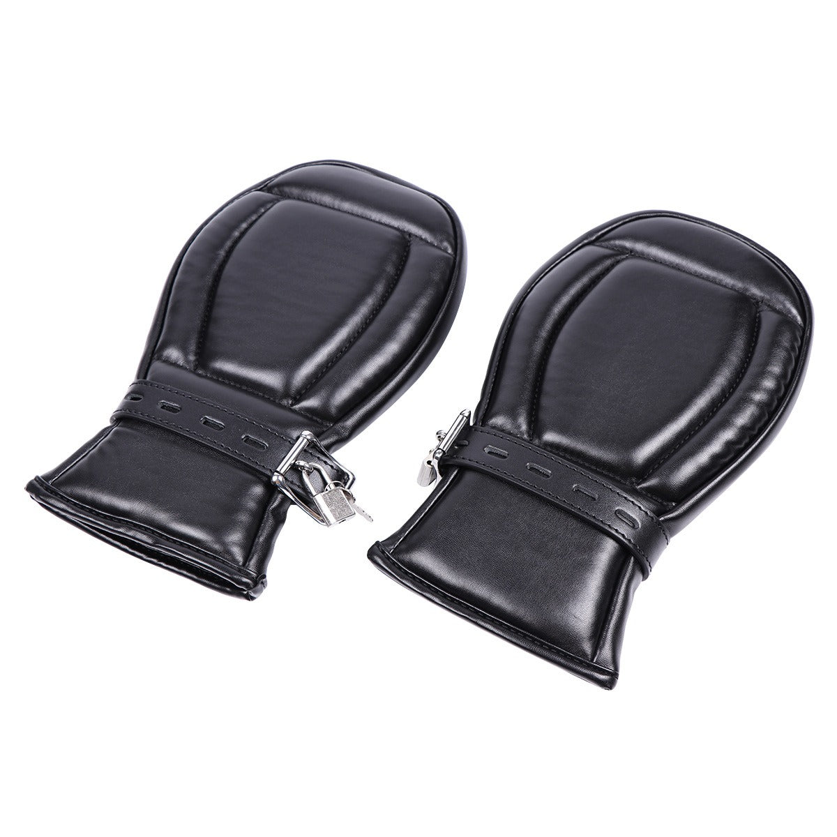 PADDED PUP PAW LOCKABLE MITTS - Black