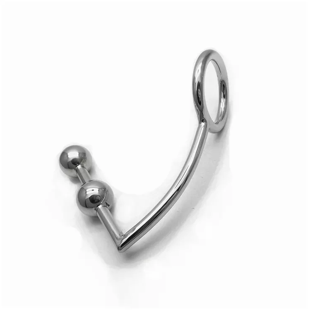 Metal Cock Ring with Anal Plug