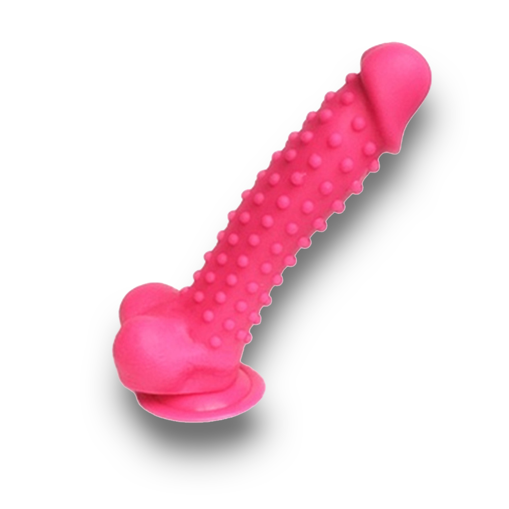 Dotted Silicone Dildo - Hot Pink