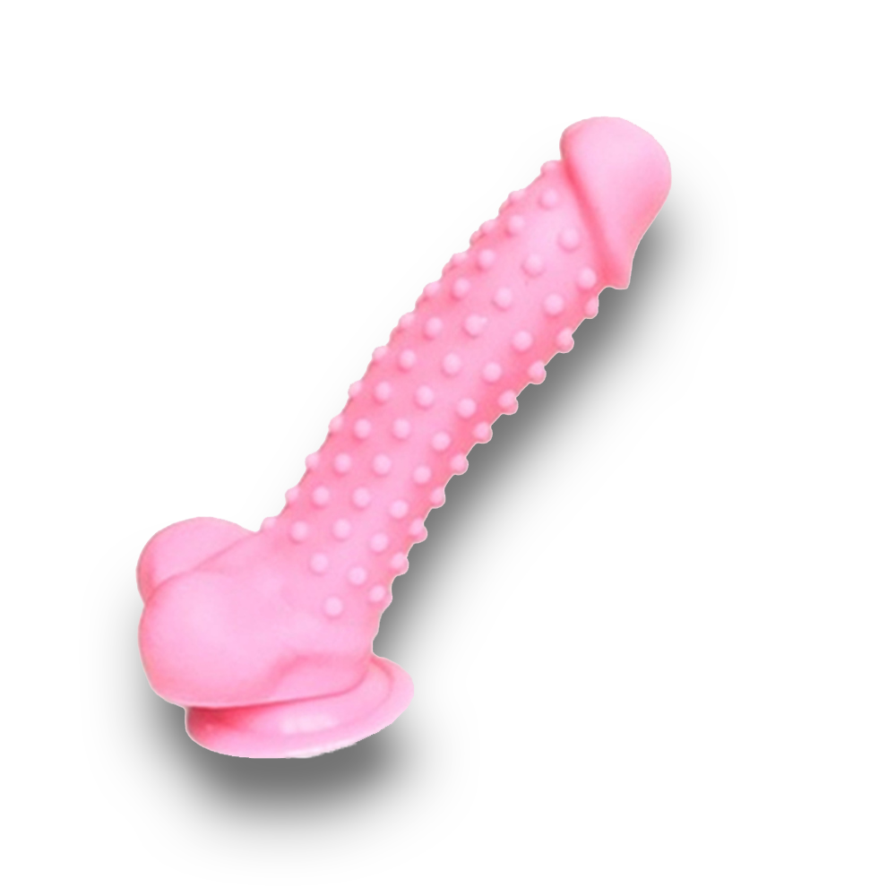 Dotted Silicone Dildo - Pastel Pink