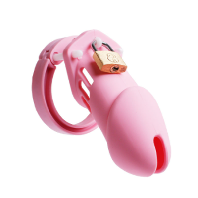 Pink Silicone Chastity Cage