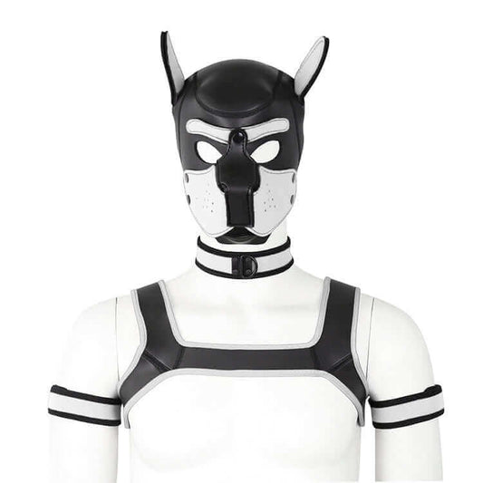 ALPHA PUP HOOD SET - White & Black