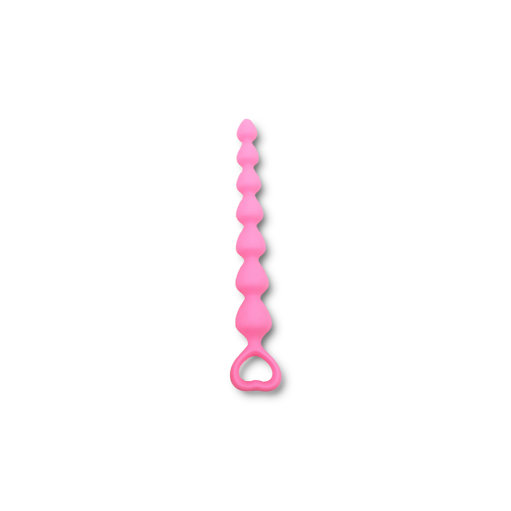 Heart Handle Anal Beads - Pink