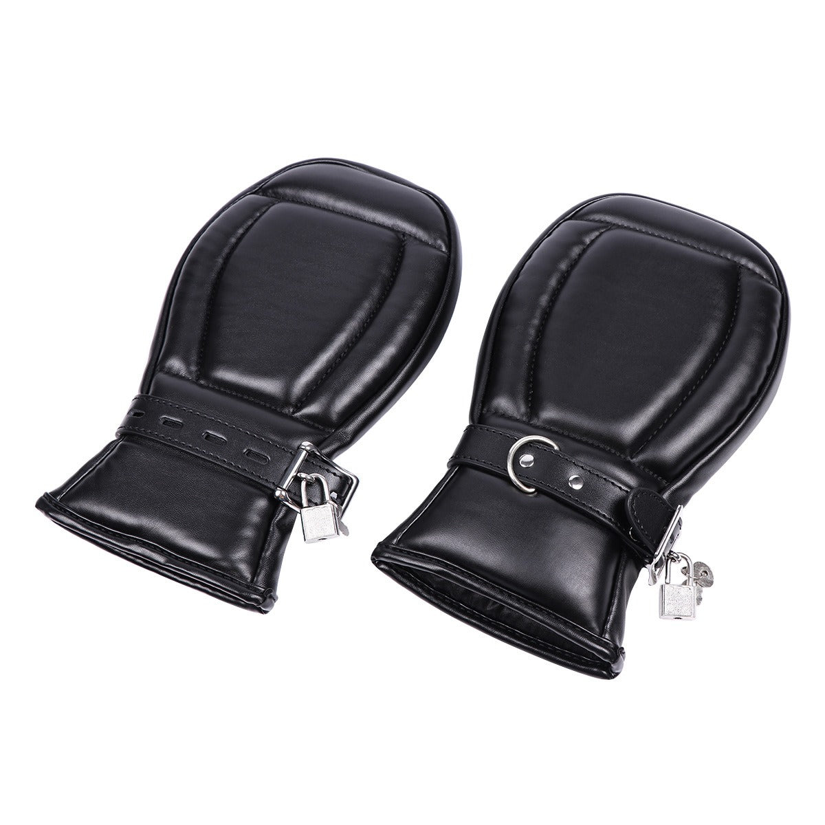 PADDED PUP PAW LOCKABLE MITTS - Black