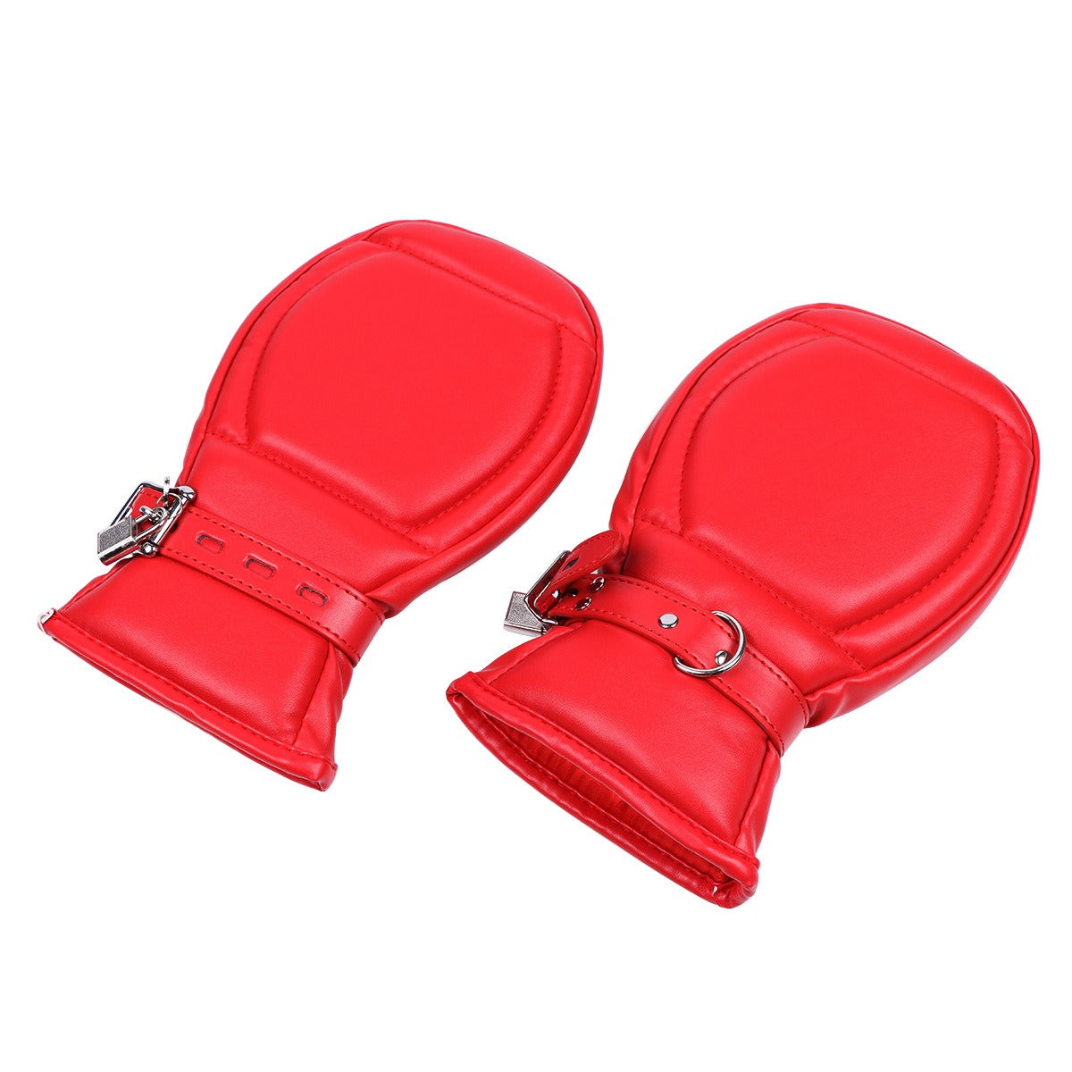PADDED PUP PAW LOCKABLE MITTS - Red