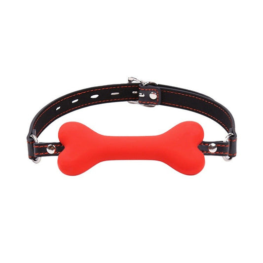 PUP TREAT BONE GAG - Red