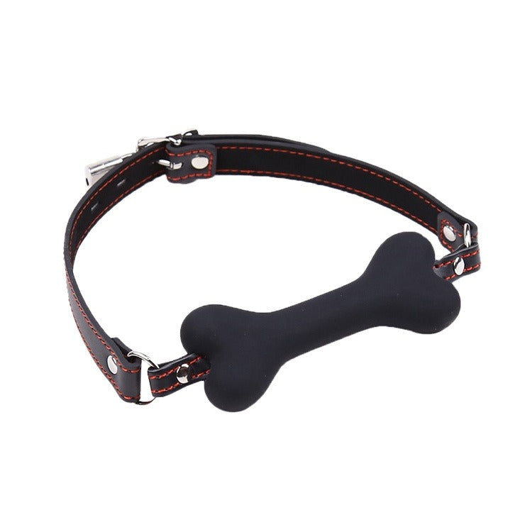 PUP TREAT BONE GAG - Black